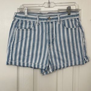 American Eagle shorts blue and white stripe sz 8